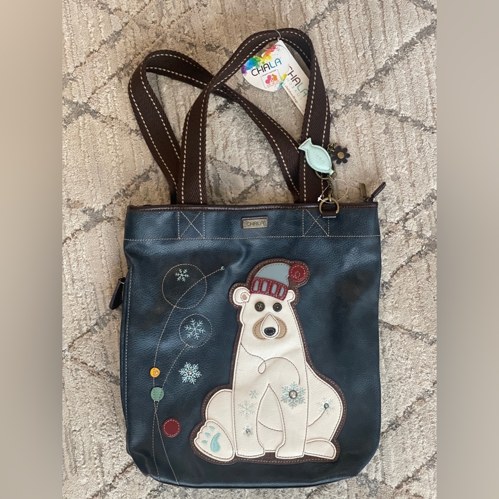 NWT Chala Polar Bear Zip Tote Shoulder Bag